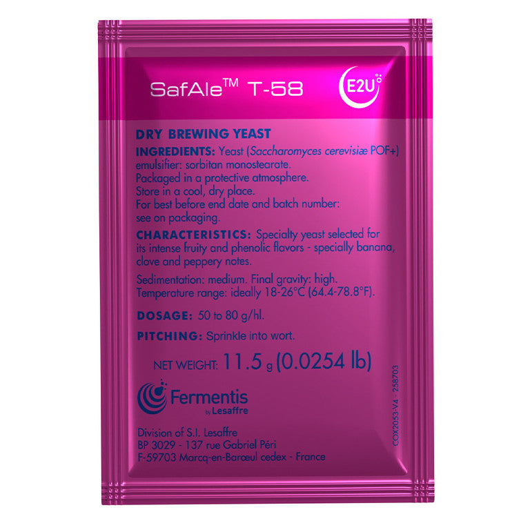 SafAle T-58 Belgian Ale Yeast, 11.5 grams